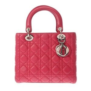CHRISTIAN DIOR Lady Pink Italian Lambskin Handbag